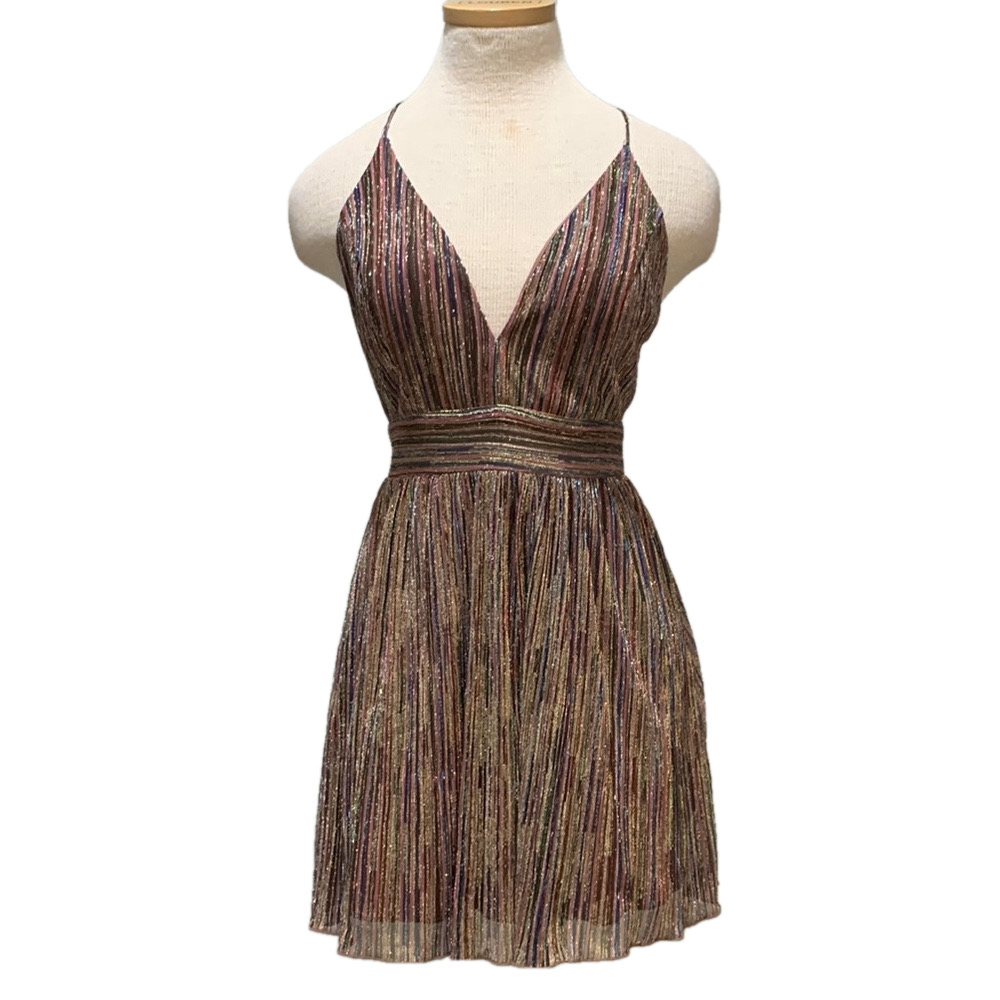 Xtraordinary sz 5 multi colored striped sparkly party/formal dress